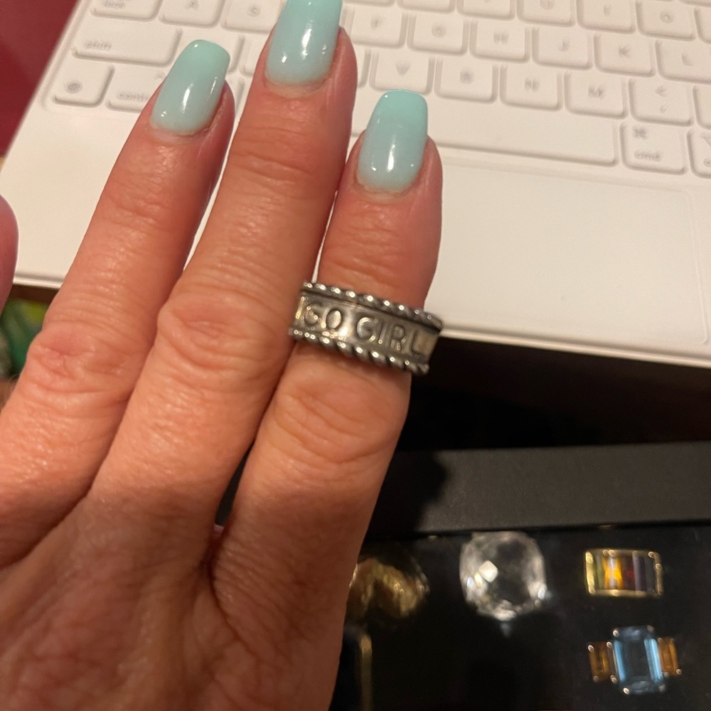 Dian Malouf "Go Girl" handmade ring. SS 925